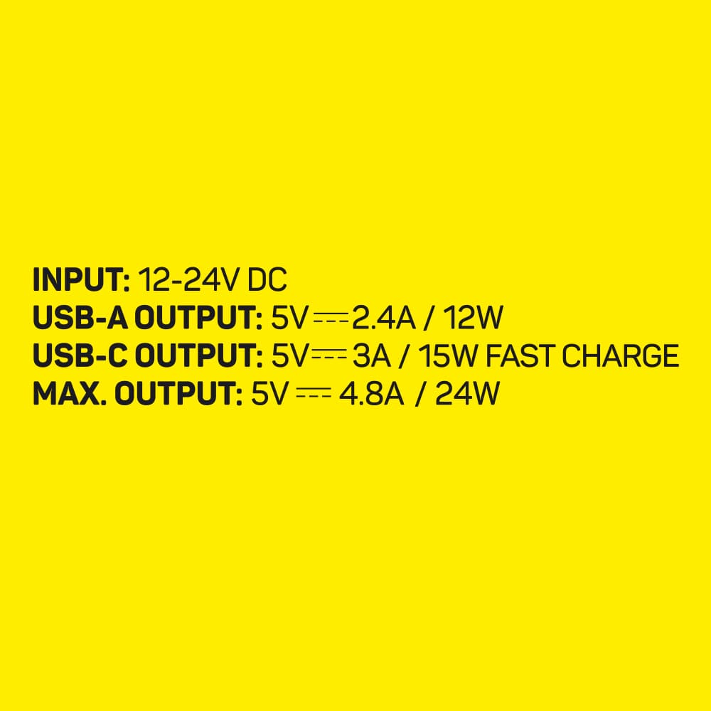 In-Car USB-A & USB-C Charger + (4.8A) detail g
