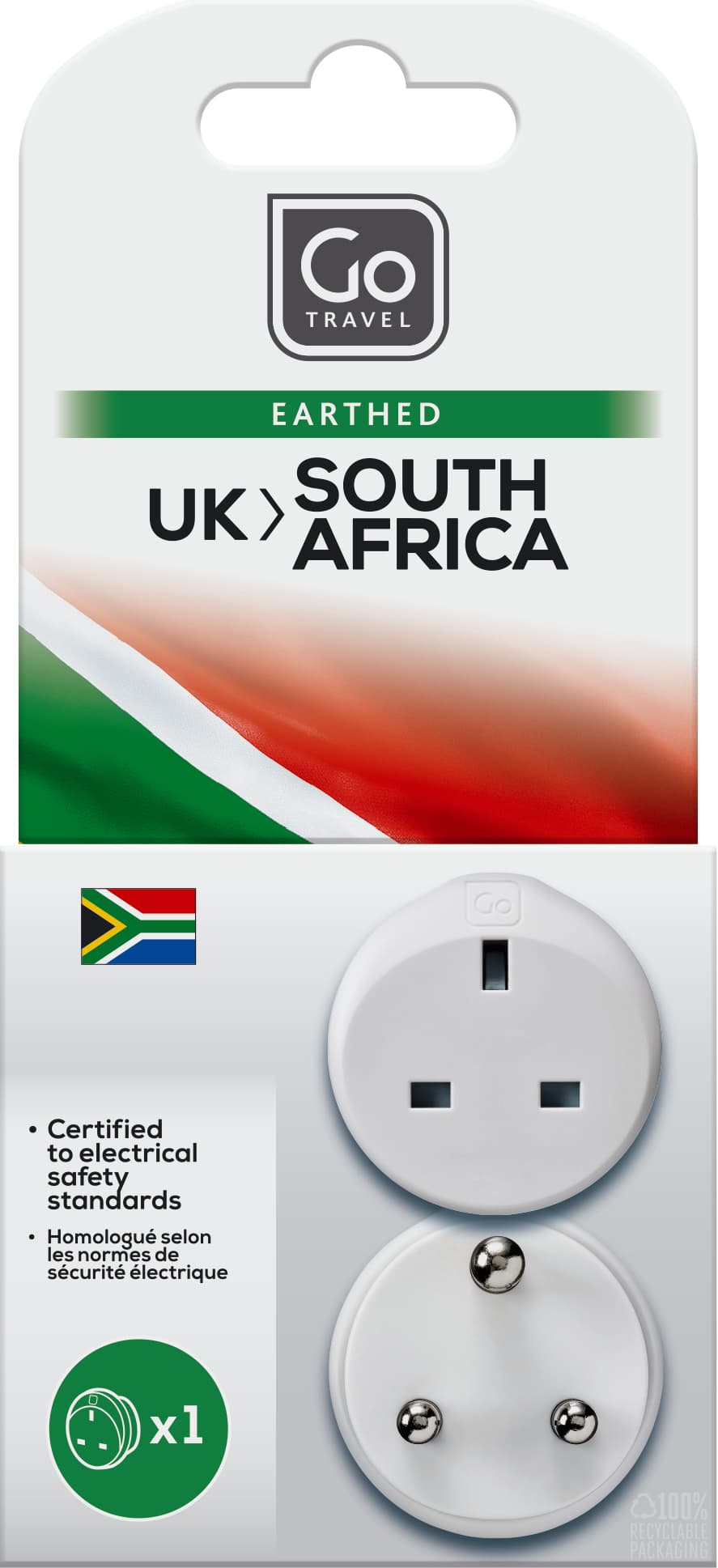 UK-SA Adaptor — Absolute White