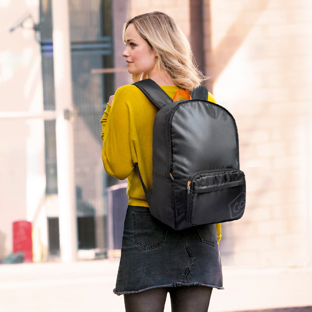 Lightweight Foldaway Backpack (Black) detail g