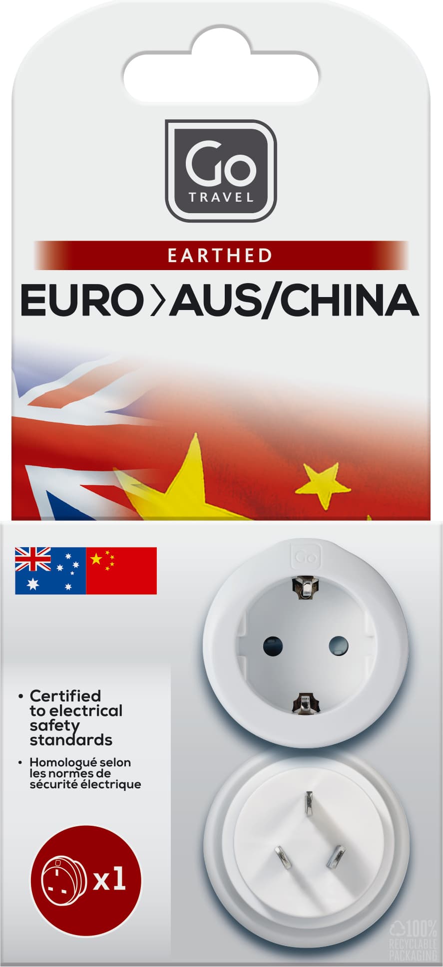 EU-AUS/China Adaptor — Absolute White