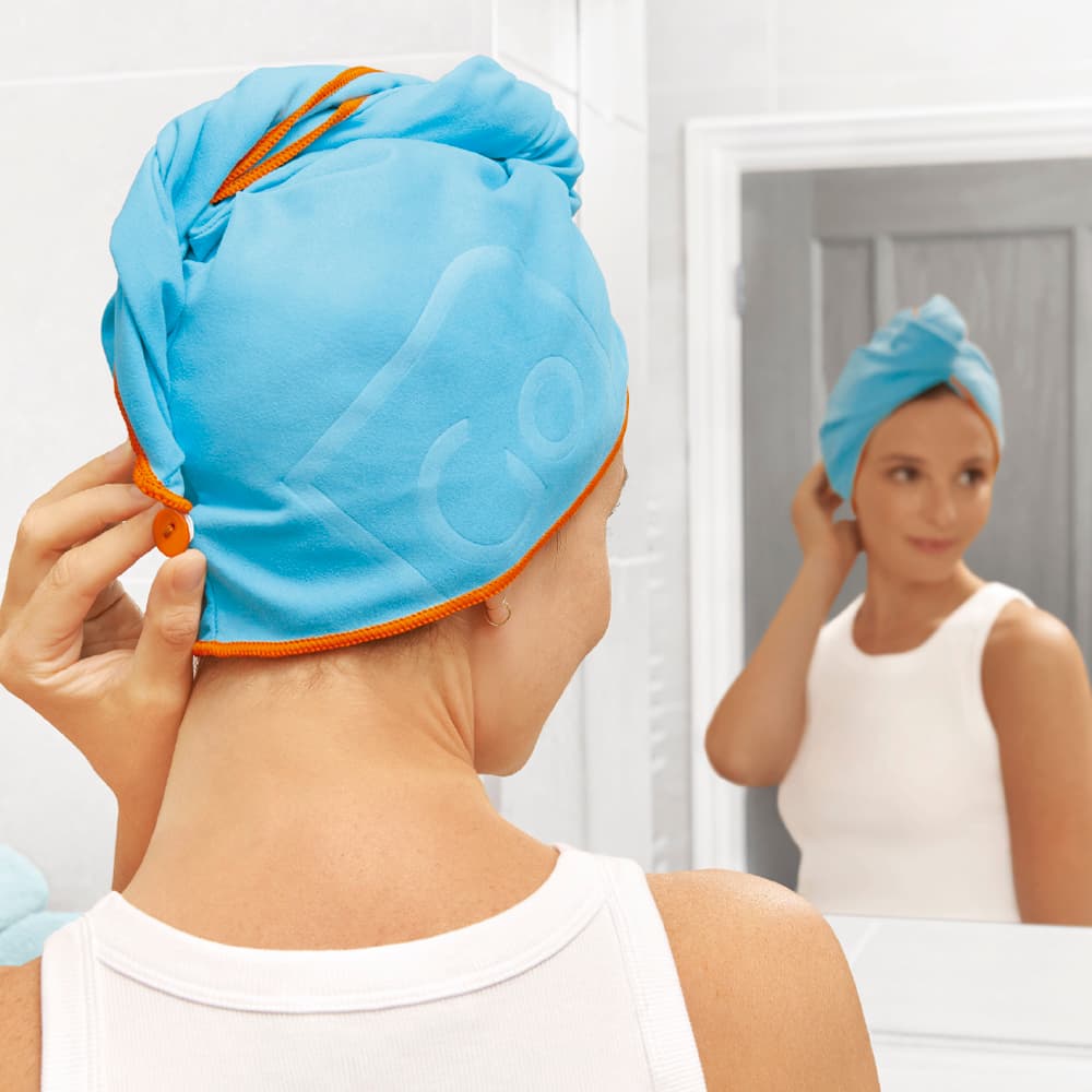 Quick Drying Hair Wrap (Blue) detail h