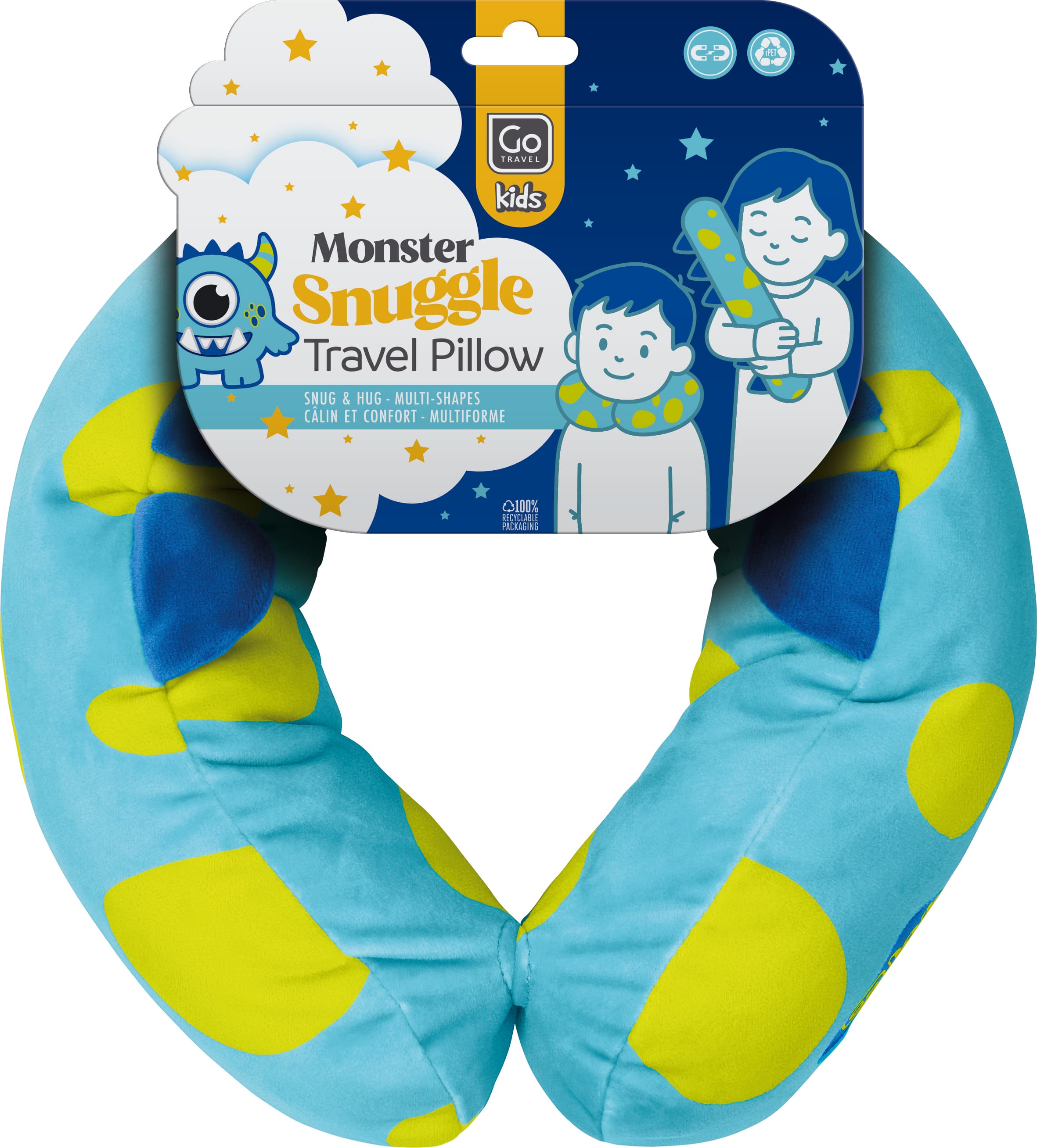 Monster Snuggle Travel Pillow — Blueberry