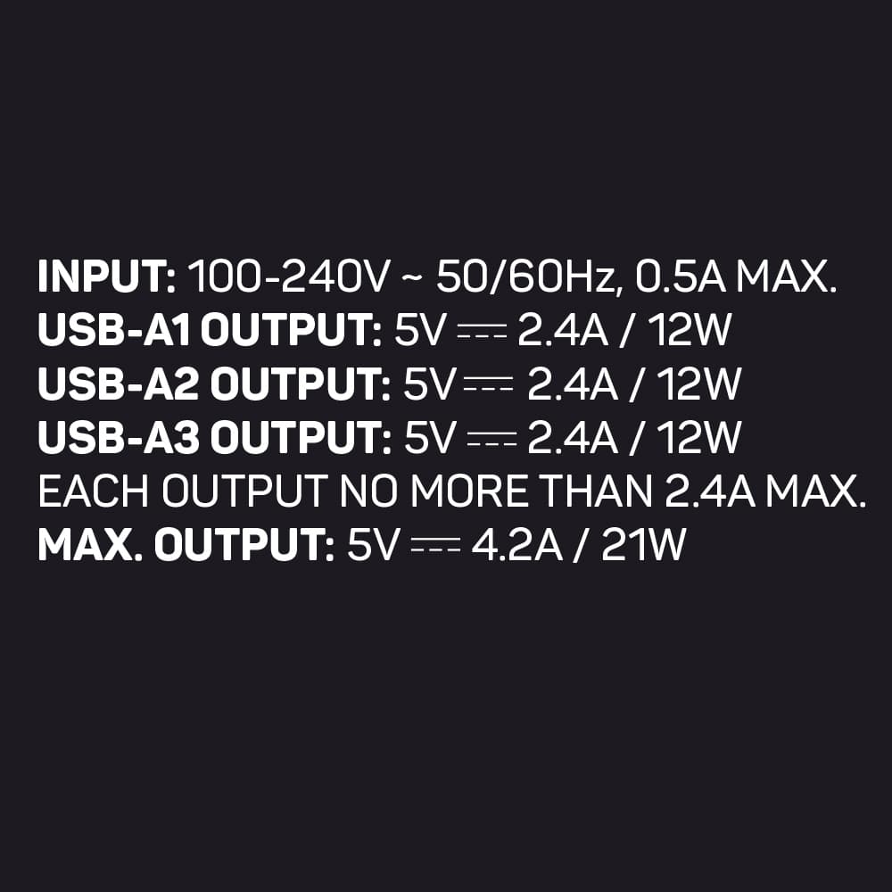 Worldwide 3 Port USB-A Charger detail g